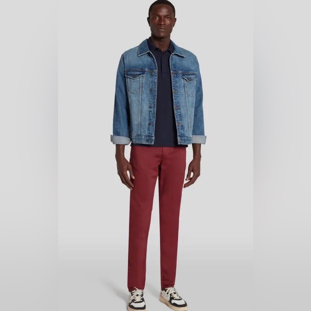 👖 Seven for All Mankind Luxe Performance Slimmy Jeans‎ | Maroon | 34x34